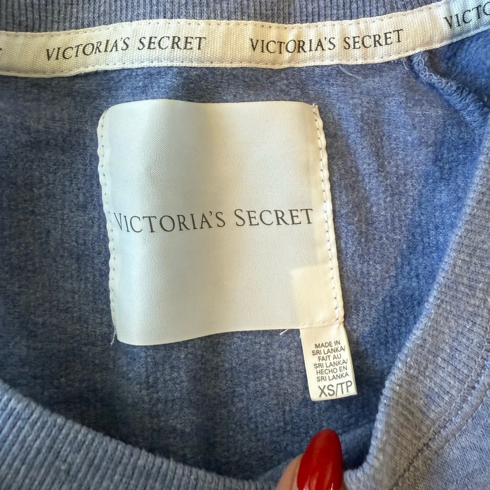 Victoria Secret Y2K Love Angel Heart Graphic Blue Crew Neck Sweatshirt Size S - Picture 5 of 9